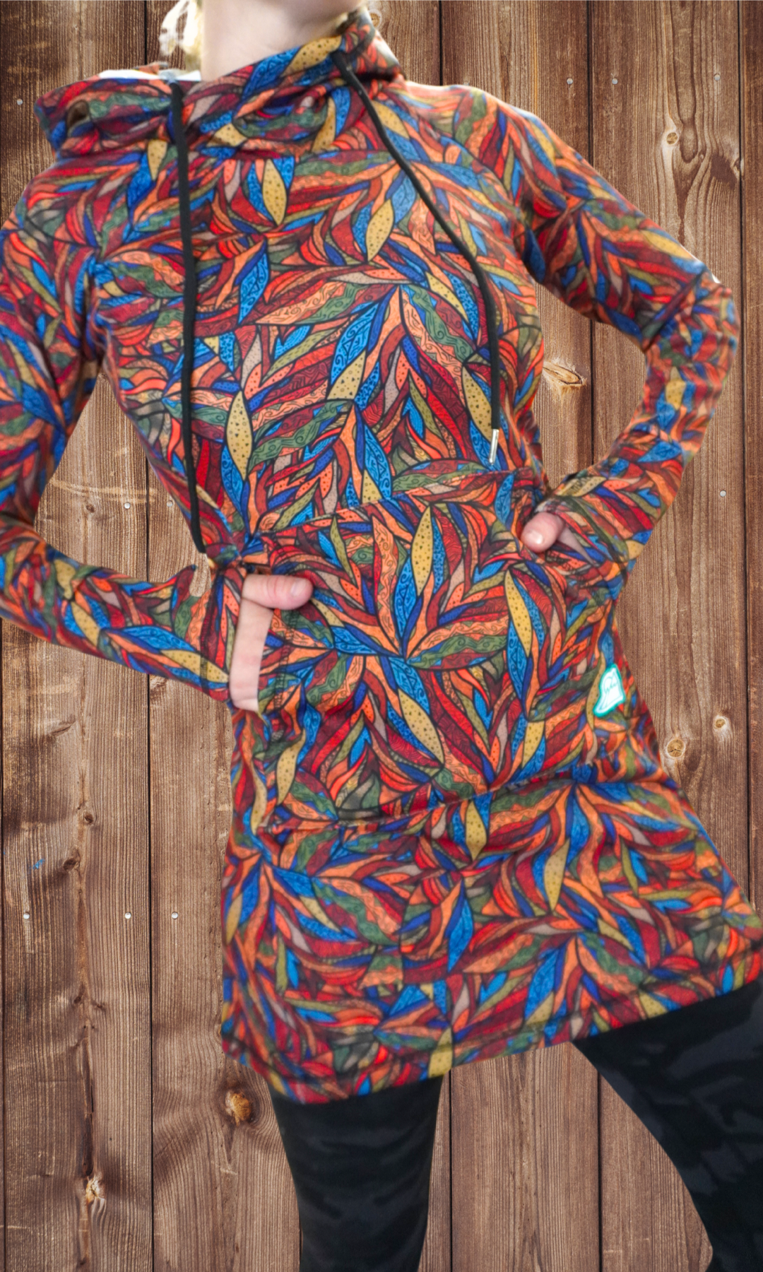 'Maeven' Printed Fleece Dress / Wild Thing